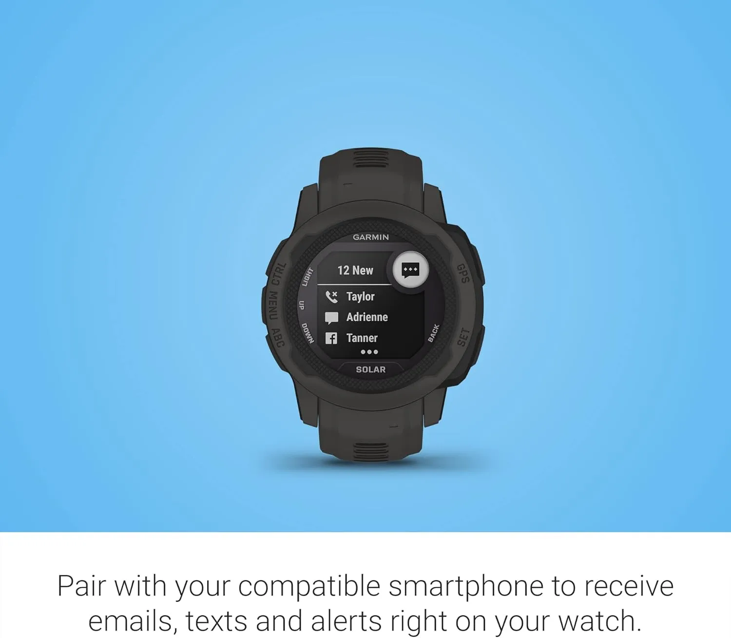 Garmin Instinct 2S Solar, Smaller-Sized GPS Outdoor Watch, Solar Charging Capabilities, Multi-GNSS Support, Tracback Routing, Graphite, 40 MM
