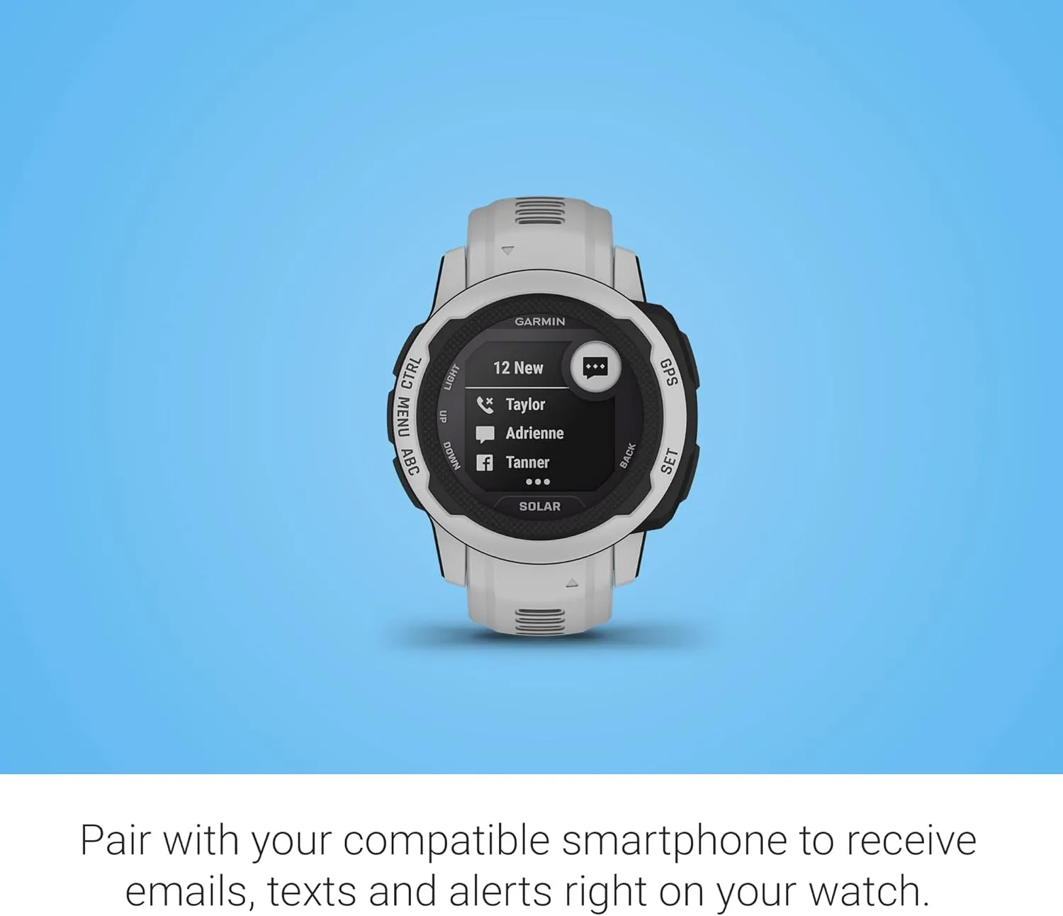 Garmin Instinct 2S Solar, Smaller-Sized GPS Outdoor Watch, Solar Charging Capabilities, Multi-GNSS Support, Tracback Routing, Mist Gray