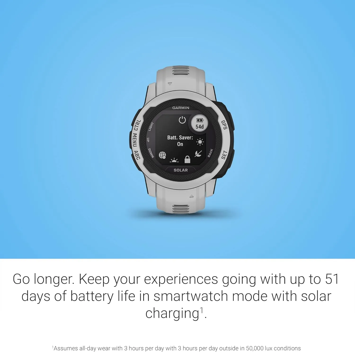 Garmin Instinct 2S Solar, Smaller-Sized GPS Outdoor Watch, Solar Charging Capabilities, Multi-GNSS Support, Tracback Routing, Mist Gray