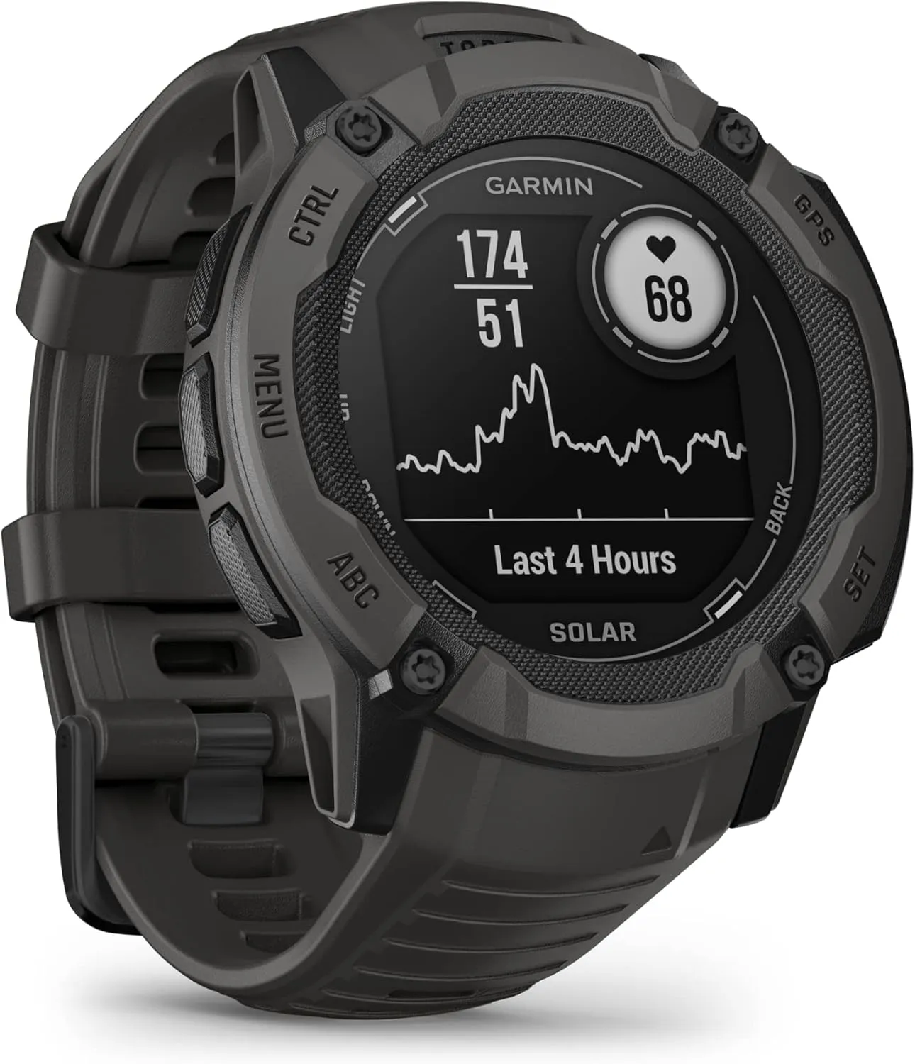 Garmin Instinct 2X Solar, Rugged GPS Smartwatch, Built-in Flashlight, Solar Charging Capability, Multi-Band GNSS, Graphite