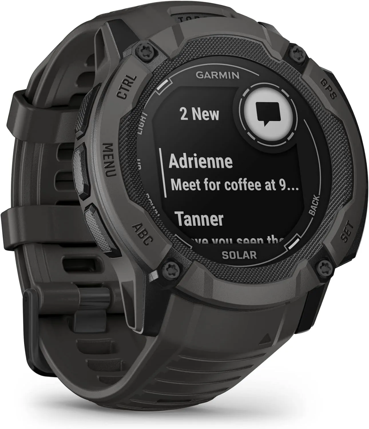 Garmin Instinct 2X Solar, Rugged GPS Smartwatch, Built-in Flashlight, Solar Charging Capability, Multi-Band GNSS, Graphite