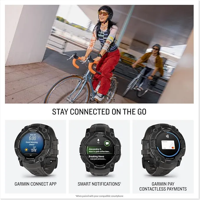 Garmin Instinct® 3 50 MM Unisex Charcoal AMOLED Display Metal-Reinforced Bezel Built-in Flashlight Up To 18 Days Of Battery Life Rugged Outdoor GPS Smartwatch - 010-03020-00