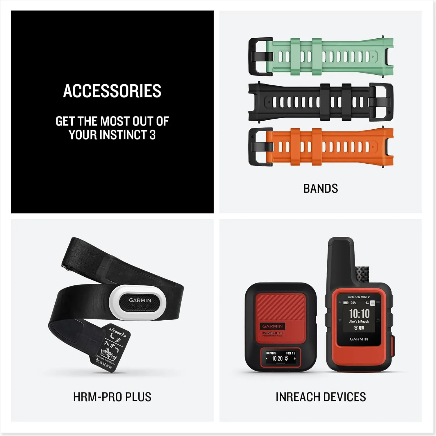 Garmin Instinct® 3 50mm, Solar Charged Display, Rugged Outdoor GPS Smartwatch, Metal-Reinforced Bezel, Built-in Flashlight, Charcoal