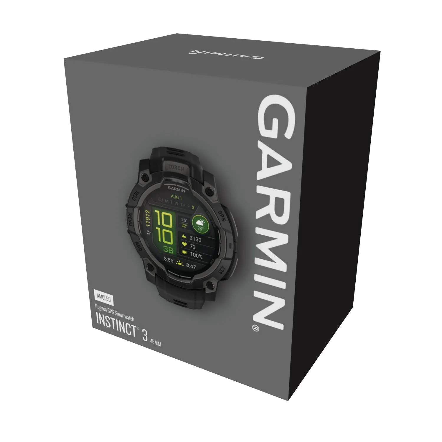 Garmin Instinct 3 Amoled Smartwatch 45 Mm - Rugged Military Spec 810, Compass, Barometric Altimeter |Montre Connectee Garmin Instinct 3 Amoled 45 Mm - Specifications Militaires Robustes 810, Boussole,