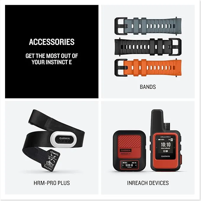 Garmin Instinct® E 40 MM Unisex Charcoal 24/7 Health Monitoring Wrist-Based Heart Rate Up To 16 Days Of Battery Life Rugged Outdoor GPS Smartwatch - 010-02932-00