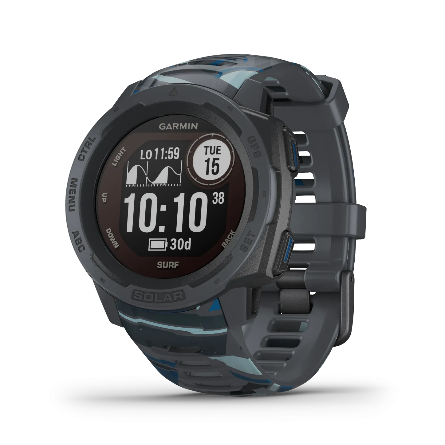 Garmin Instinct Solar Surf Edition Premium GPS Smartwatch with Included Wearable4U Bundle