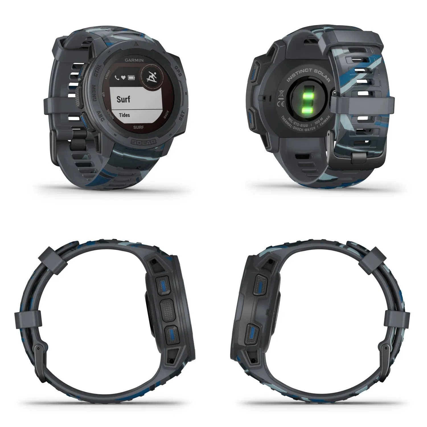 Garmin Instinct Solar Surf Edition Premium GPS Smartwatch with Included Wearable4U Bundle