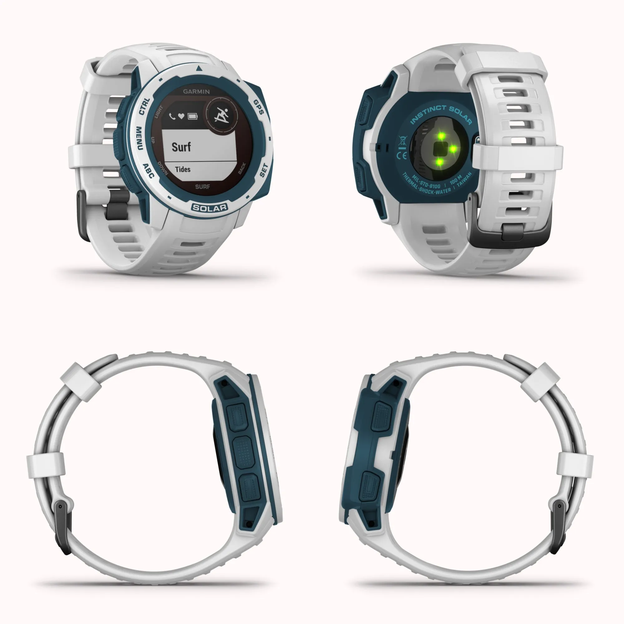 Garmin Instinct Solar Surf Edition Premium GPS Smartwatch with Included Wearable4U Bundle