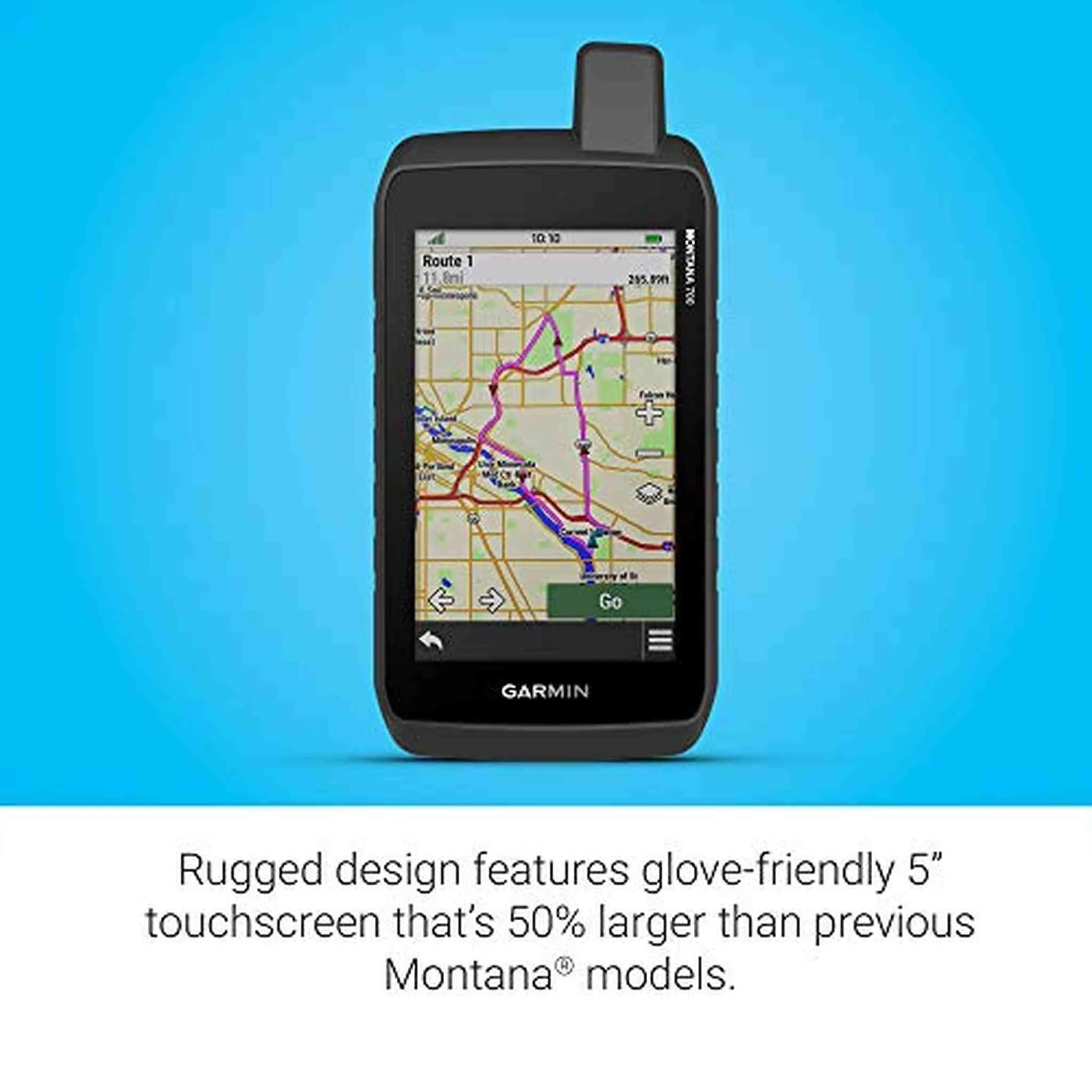 Garmin Montana 750i, Rugged GPS Handheld with Built-in inReach Satellite Technology and 8-megapixel Camera, Glove-Friendly 5" Color Touchsreen