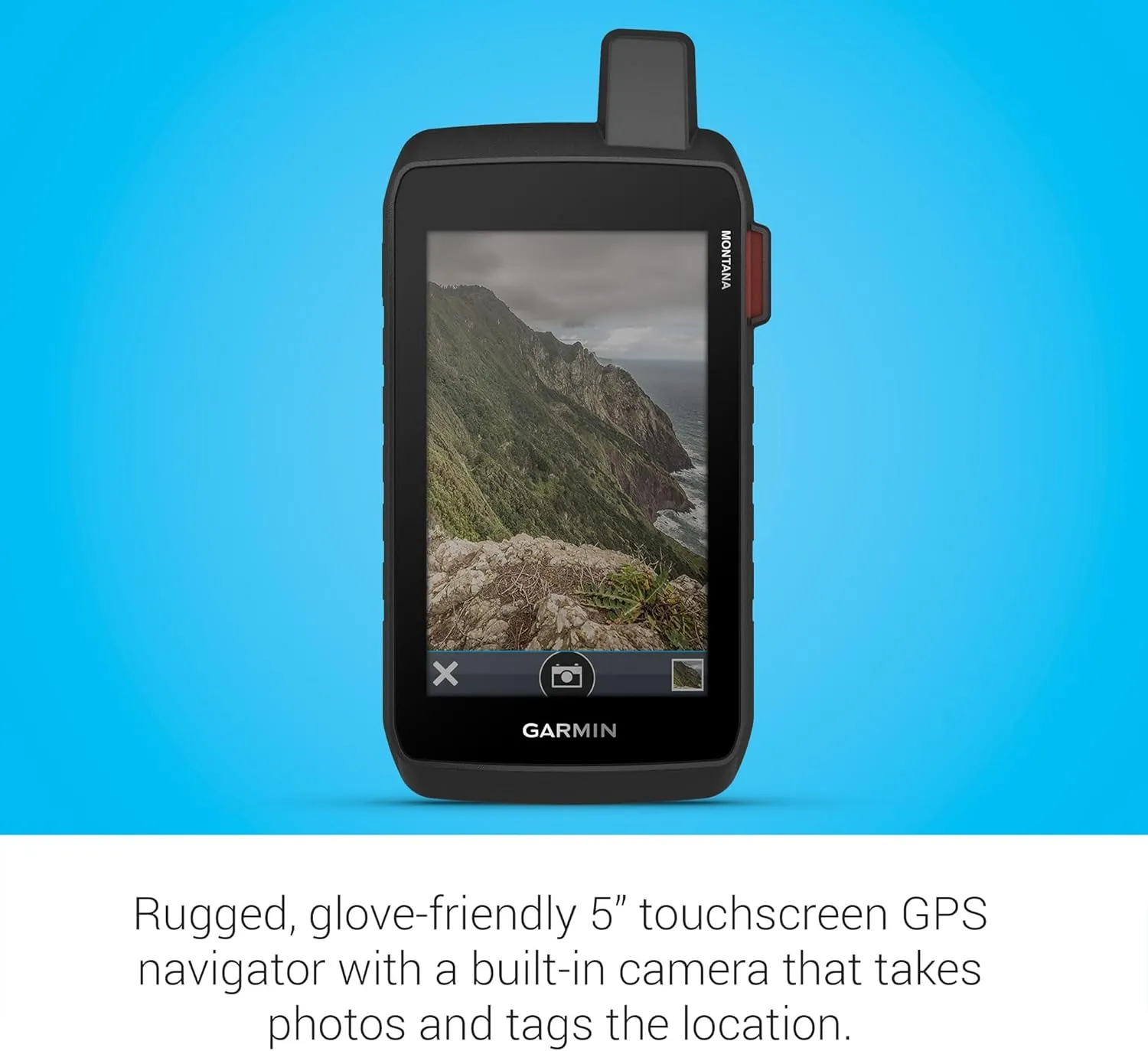 Garmin Montana® 760i, Rugged GPS Handheld Navigator with Built-in inReach® Technology for SOS and 2-way Texts in Remote Areas, 5” Touchscreen, 8MP Camera, Satellite Imagery and Maps for Road or Trails