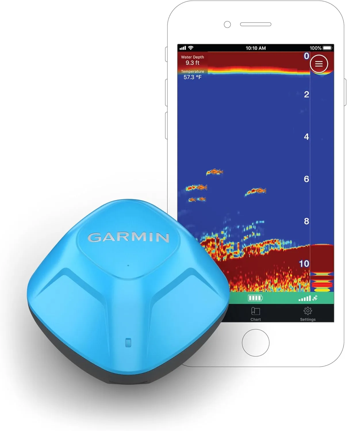 Garmin Striker Cast, Castable Sonar with GPS, Pair with Mobile Device and Cast from Anywhere, Reel in to Locate and Display Fish on Smartphone or Tablet (010-02246-02)