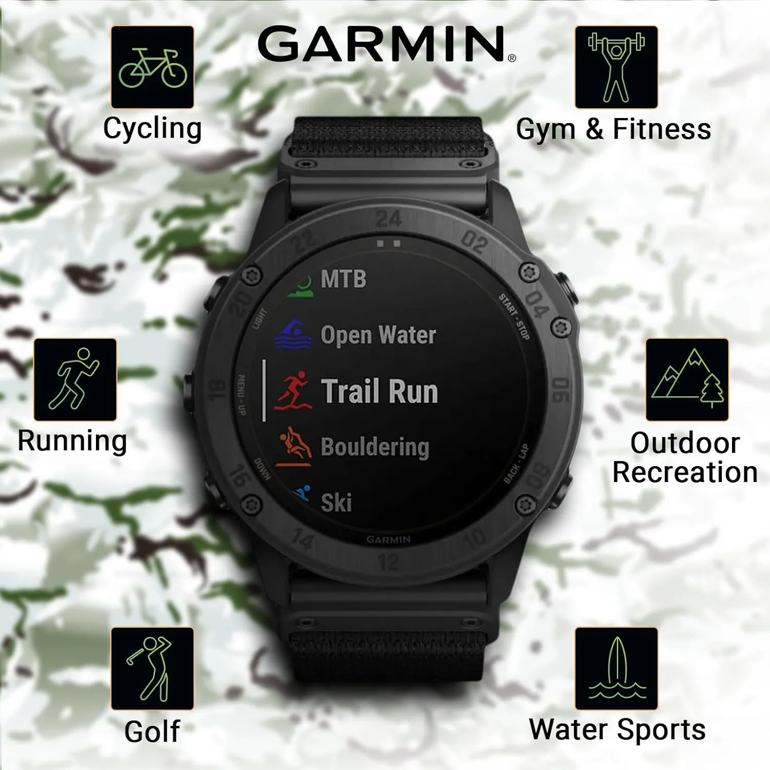 Garmin tactix Delta Solar Tactical GPS Watch with Nylon Band