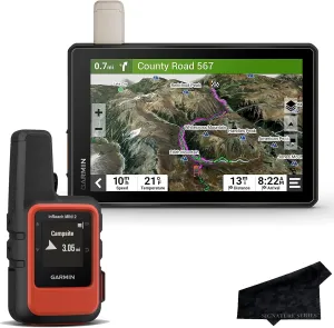 Garmin Tread Overland All-Terrain 8" GPS Navigator w/InReach Mini 2 Hiking GPS and Signature Cloth