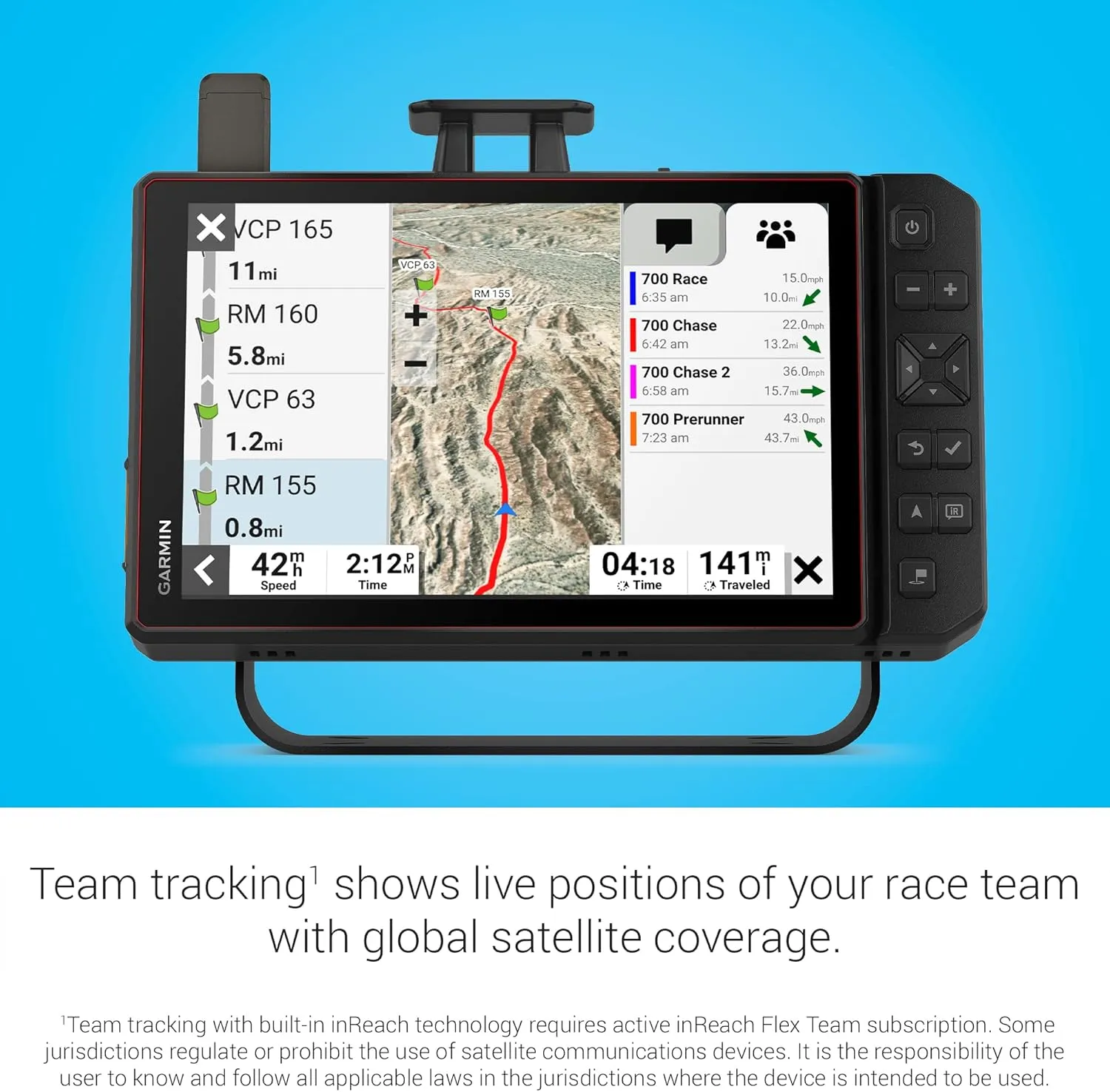 Garmin Tread XL - Baja Race Edition, Rugged, ultrabright 10” Off-Road Race Navigator, high-Performance GPS for Trophy Trucks, Team Tracking with Built-in inReach Satellite Communication