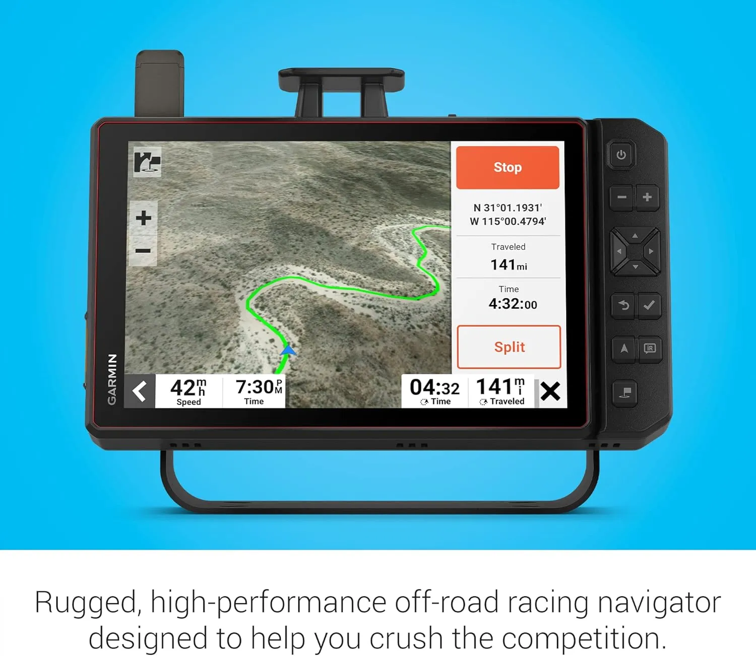 Garmin Tread XL - Baja Race Edition, Rugged, ultrabright 10” Off-Road Race Navigator, high-Performance GPS for Trophy Trucks, Team Tracking with Built-in inReach Satellite Communication