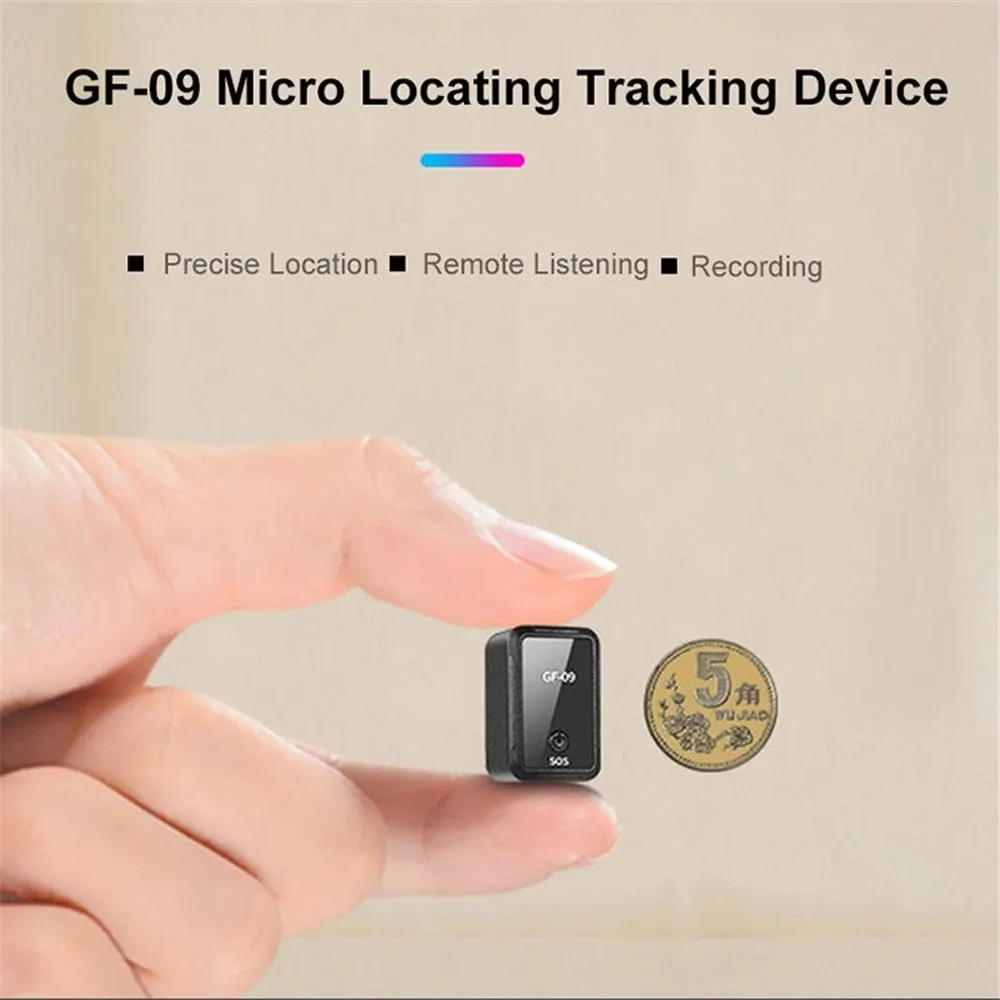 GF09 Mini GPS Locator App Control Anti-lost Device Car Tracker Magnetic Recorder SOS Tracker Locator Device Voice Recorder Handheld Portable For Vehicle/Car/Person Location Car Tracker