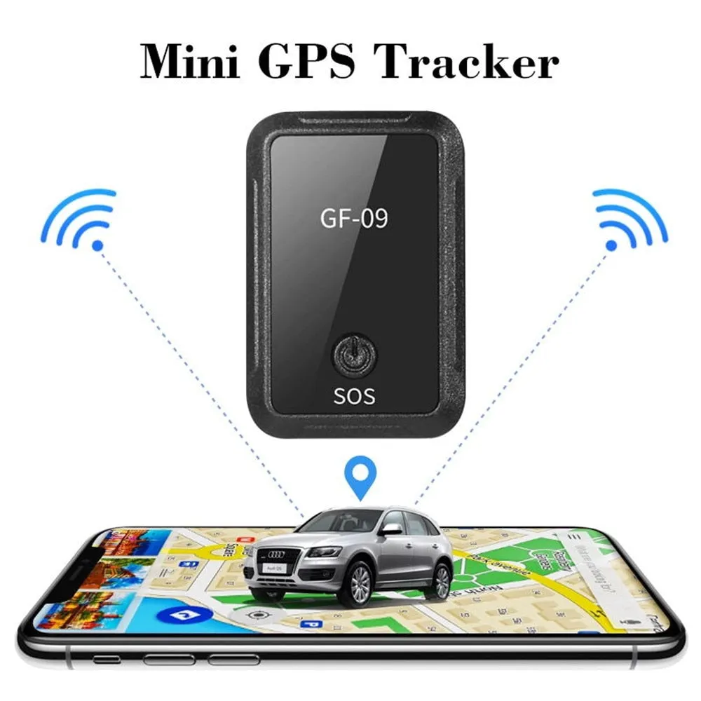 GF09 Mini GPS Locator App Control Anti-lost Device Car Tracker Magnetic Recorder SOS Tracker Locator Device Voice Recorder Handheld Portable For Vehicle/Car/Person Location Car Tracker