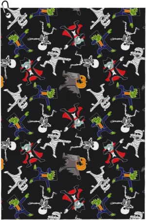 Golf Towel - Microfiber Waffle Golf Towel for Golf Bags for Men Women, Zombie Mummy Skeleton Golf Towel with Carabiner Clip, Golf Accessories