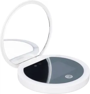 GOWENIC UV Camera Mirror, 3.5 Inch Compact Travel Makeup Mirror with LED Lights, 2X Magnification for Sunscreen Testing, Makeup Removal, Skin Health