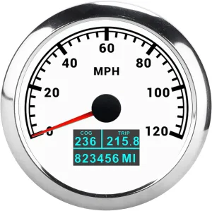 Gps Speedometer, Boat Speedometer Gps Boat Speedometer ABS Stainless Steel 120MPH Speed Gauge for Marine Boat Car Truck