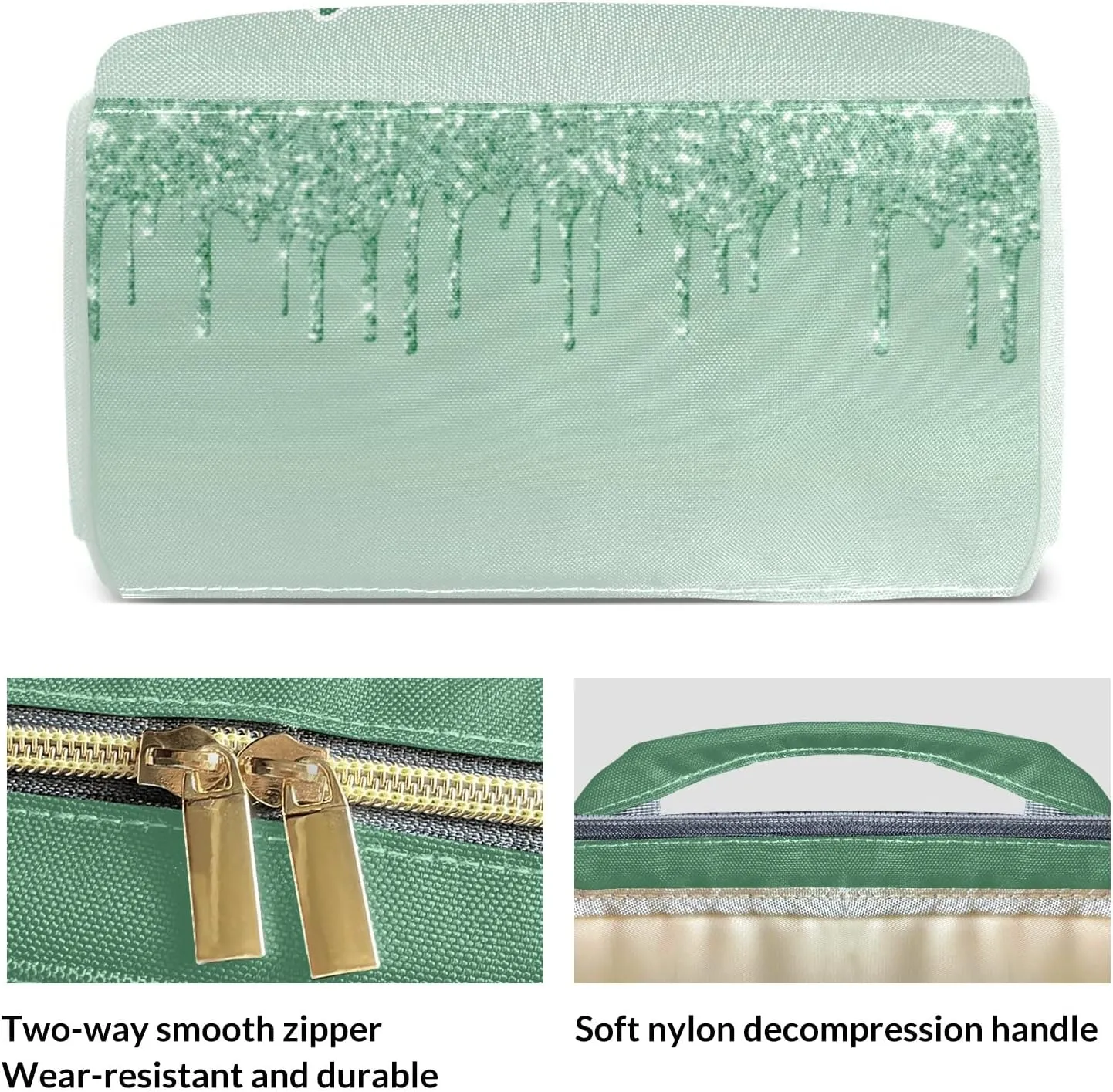 Green Bling Print Mummy Bags Custom Text Personalized with Name Diaper Bags Giving Backpack