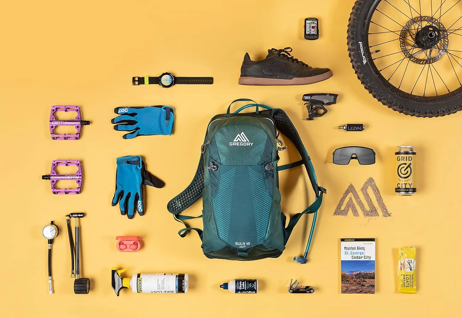 Gregory Sula 8 H2O Unisex Day Hiking/Backpacking Hydration/Mountain Biking Backpack, 3L Water Reservoir/Bladder Included, One Size Fits All, Antigua Green
