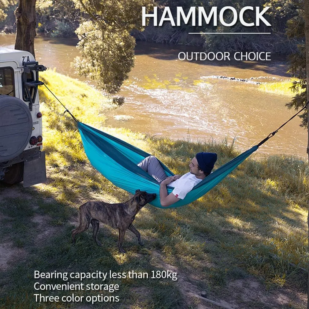Hammock Adult Camping Outdoor Backpacking Travel Survival Garden Swing Hunting Sleeping Bed Portable Hammock with 2 Carabiner