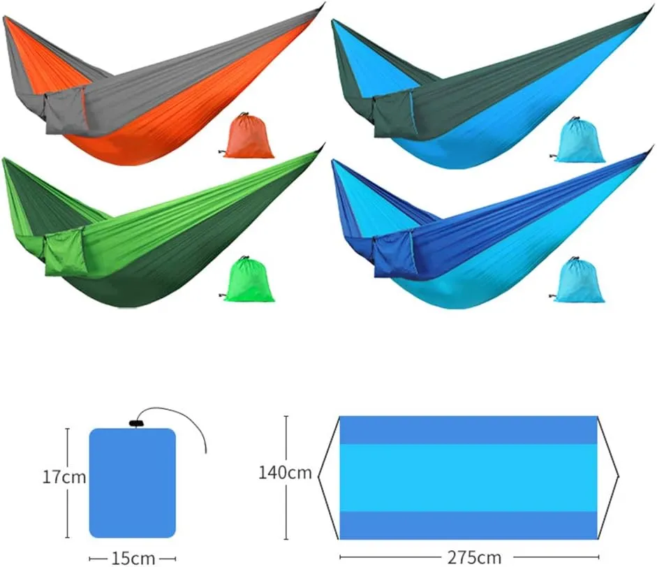 Hammock Portable Camping Hammock Double Hanging Bed Lightweight Hammock Outdoor Waterproof Durable Survival Travel Leisure Bed, 275x140cm B