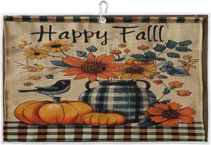 Happy Fall Pumpkins Golf Towel with Heavy Duty Carabiner Clip Quick Dry Ultra Absorbent Club Ball Cleaning Towel Golf Accessories for Men Women