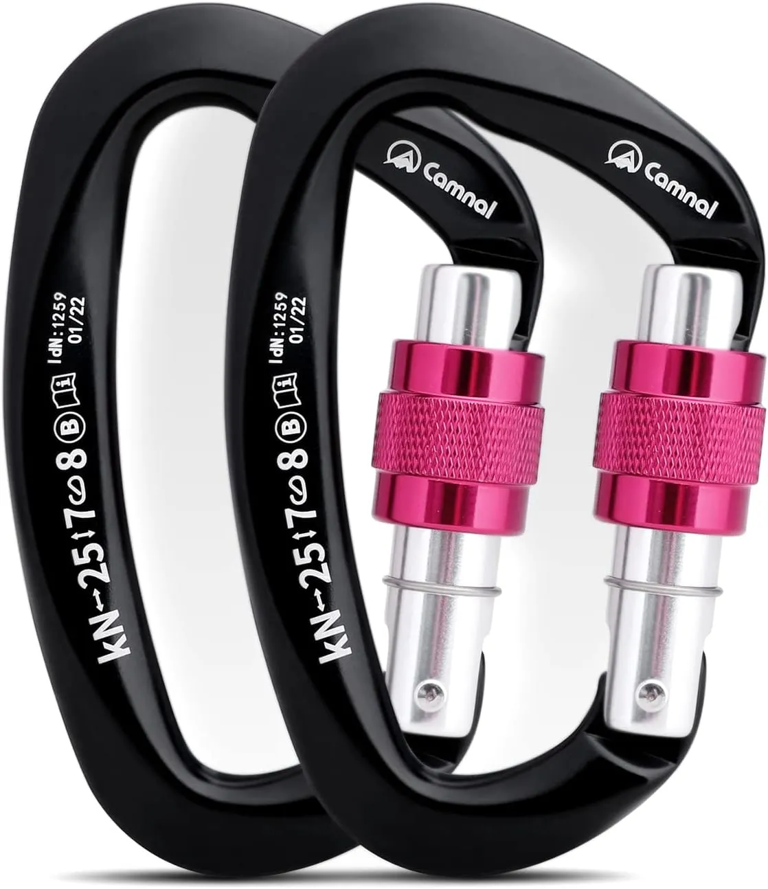 Heavy Duty Carabiner UIAA Certified Locking Carabiner 25KN (About 5620 lbs) Screw Lock Carabiner D Shape Carabiner Clip for Rock Climbing, Mountaineer, Aerial Work