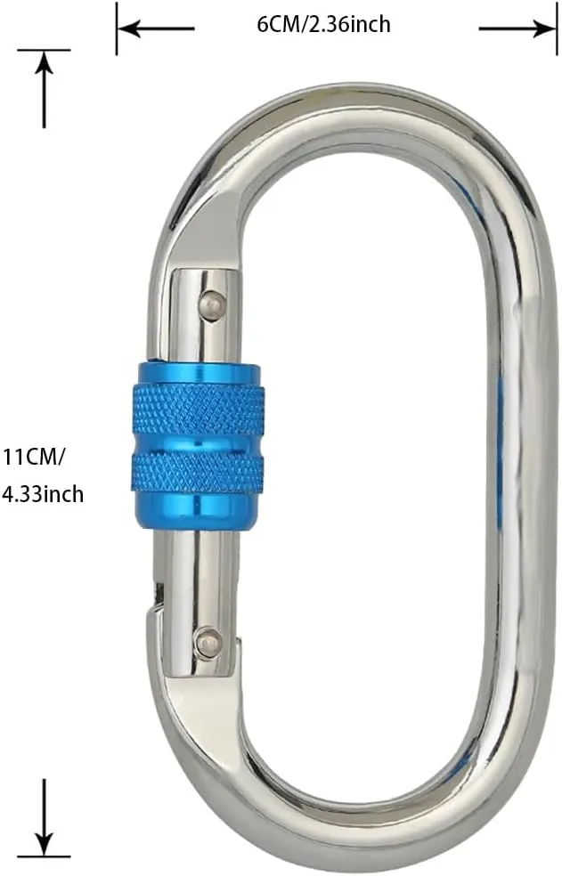 Heavy Duty Locking Climbing Carabiner Clip CE Rated 25 kN 5600 LB Rugged Terrain Approved Industrial Strength Twist Lock Carabiners Clips for Rigging, Ropes, Hammocks, Camping