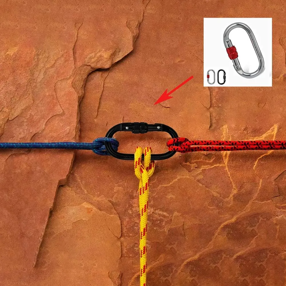 Heavy Duty Locking Climbing Carabiner Clip CE Rated 25 kN 5600 LB Rugged Terrain Approved Industrial Strength Twist Lock Carabiners Clips for Rigging, Ropes, Hammocks, Camping