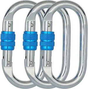 Heavy Duty Locking Climbing Carabiner Clip CE Rated 25 kN 5600 LB Rugged Terrain Approved Industrial Strength Twist Lock Carabiners Clips for Rigging, Ropes, Hammocks, Camping