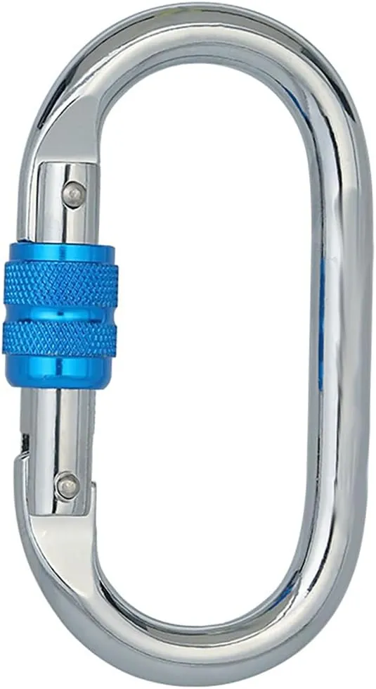 Heavy Duty Locking Climbing Carabiner Clip CE Rated 25 kN 5600 LB Rugged Terrain Approved Industrial Strength Twist Lock Carabiners Clips for Rigging, Ropes, Hammocks, Camping