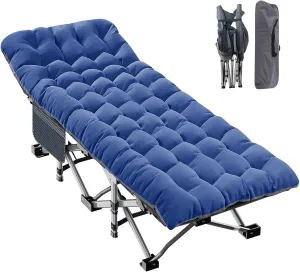 Heavy-Duty Oversized Folding Camping Cot for Adults, Double Layer 1200D, 500lb Capacity, Portable Guest Bed with Mat & Carry Bag for Indoor/Outdoor Use