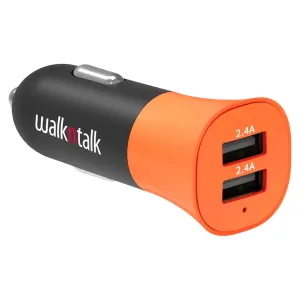 Hi Vis Car Charger Dual USB Orange