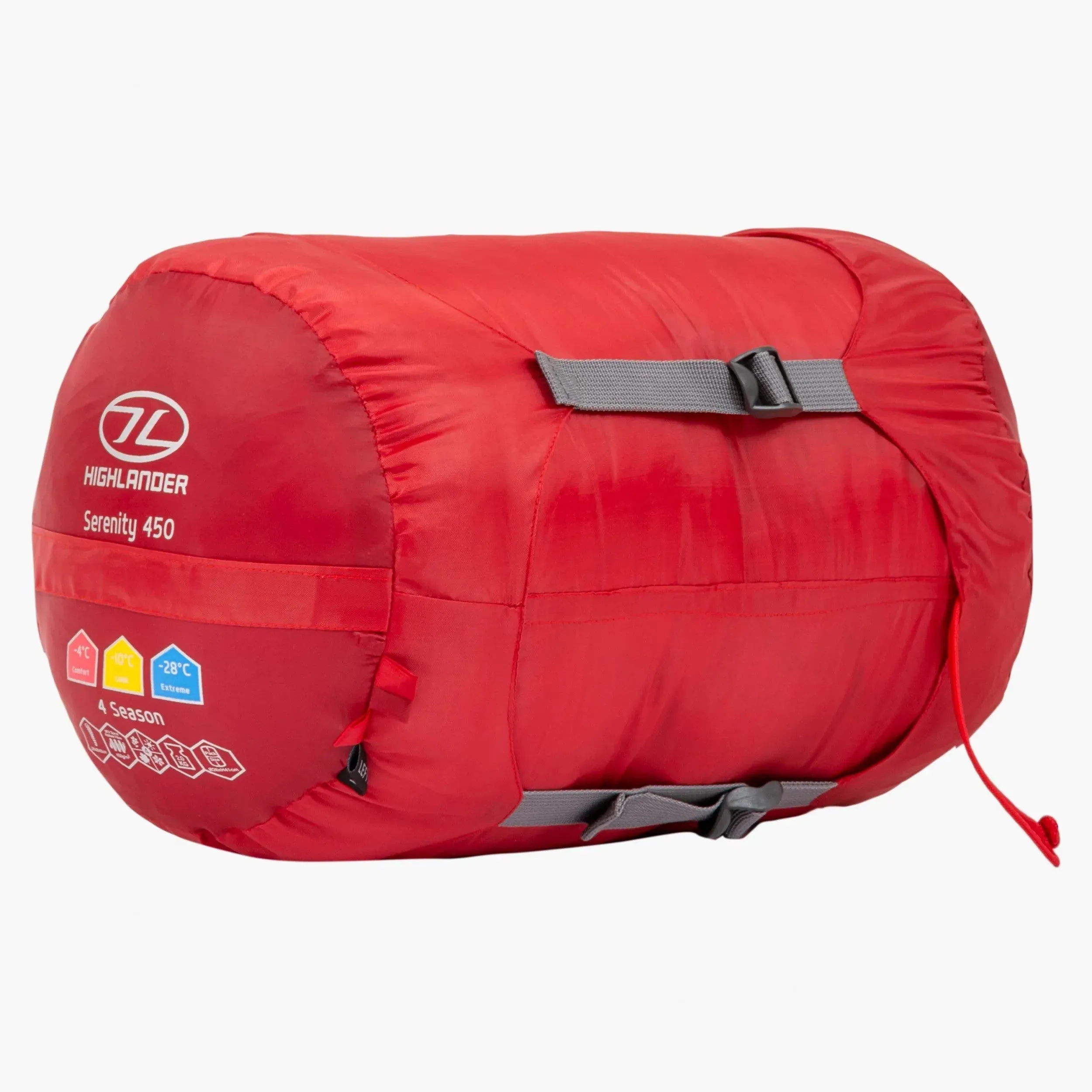 Highlander Serenity 450 Mummy Sleeping Bag-RED