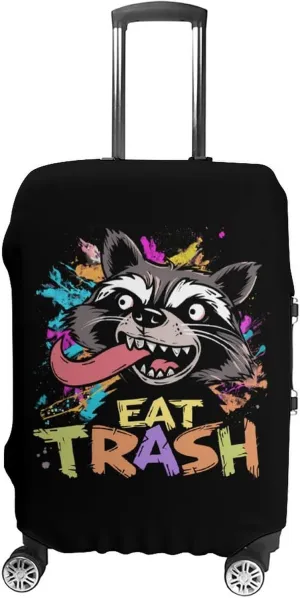 Hooligan Raccoon Eat Garbage Luggage Protector Suitcase Cover Anti-Scratch Washable Fit 18-32 Inch Travel Luggage