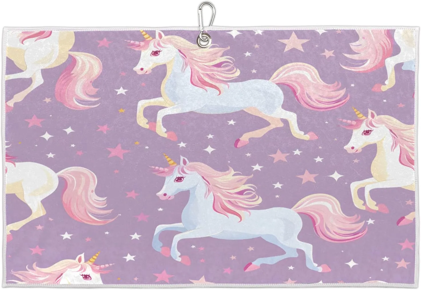 Horses Stars Golf Towel with Heavy Duty Carabiner Clip Quick Dry Ultra Absorbent Club Ball Cleaning Towel Golf Accessories for Men Women