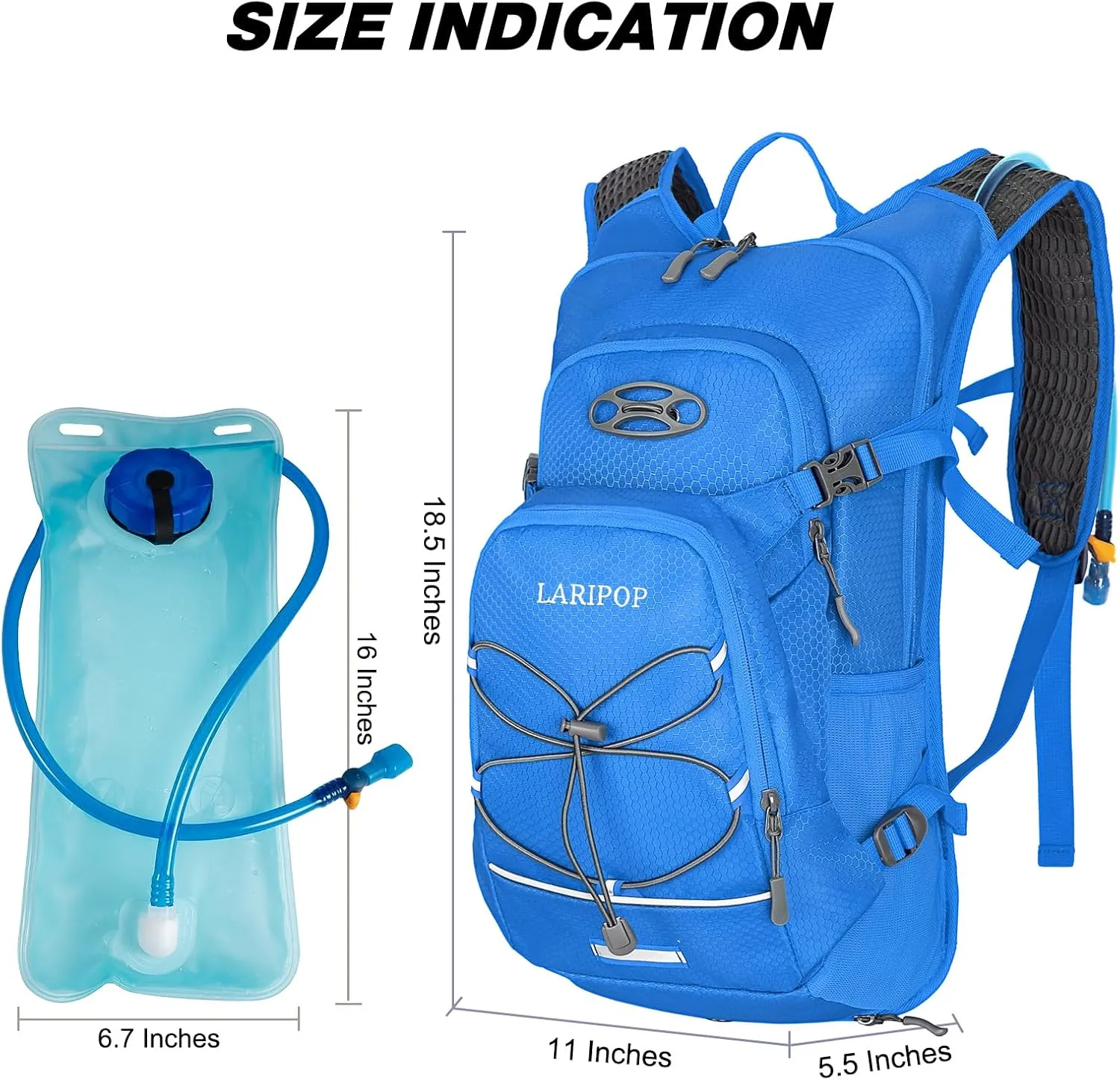 Hydration Backpack 18L with Water Bladder 2L Hiking Water Backpack Women Men Lightweight Hydration Pack for Cycling