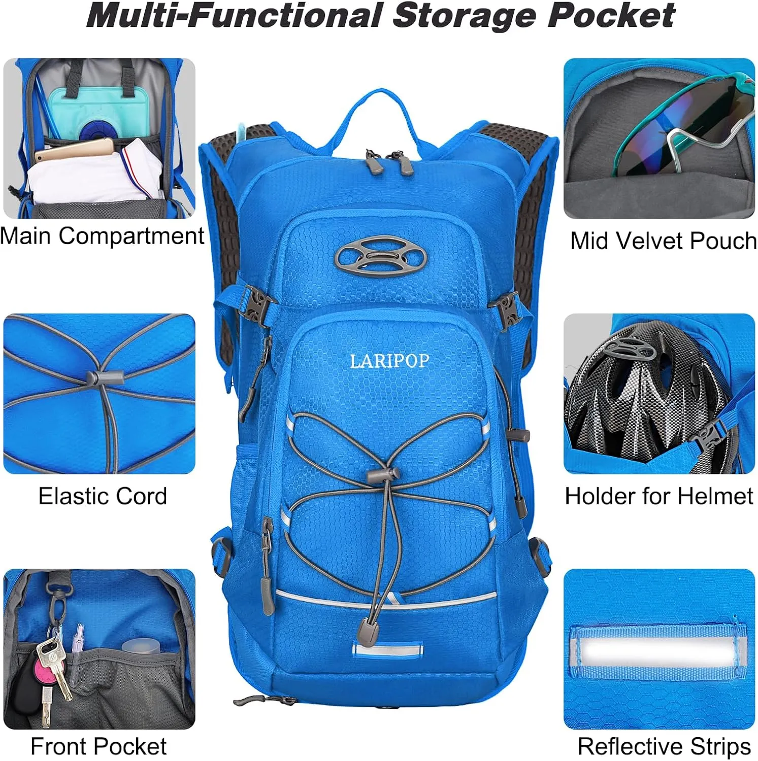 Hydration Backpack 18L with Water Bladder 2L Hiking Water Backpack Women Men Lightweight Hydration Pack for Cycling