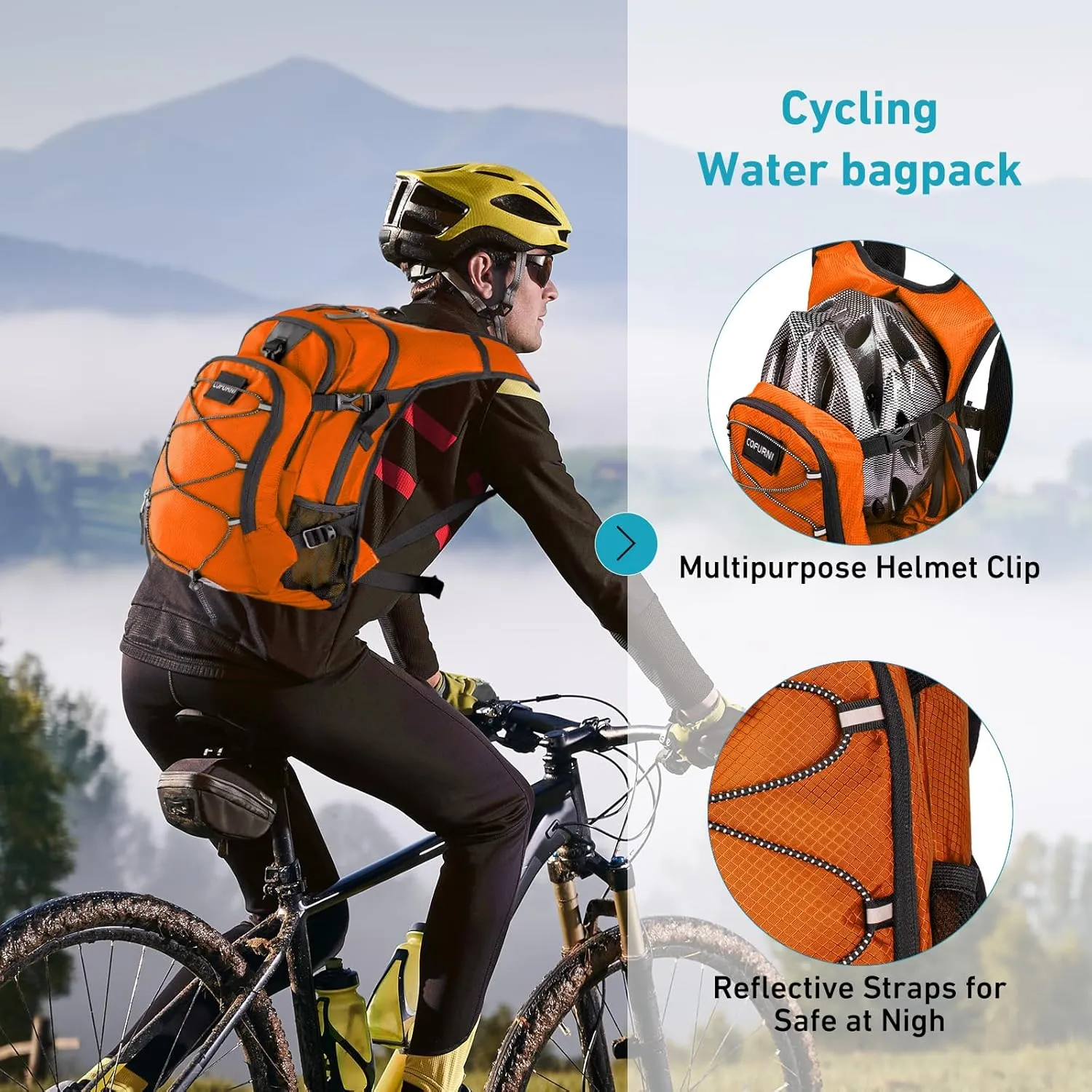 Hydration Backpack 20L with Water Bladder 2L, Large Storage Hiking Daypack for Men Women, Lightweight Insulation Water Backpack for Biking, Running, Skiing, Trekking, Camping