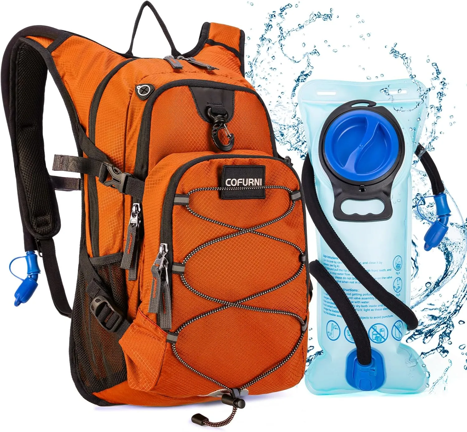 Hydration Backpack 20L with Water Bladder 2L, Large Storage Hiking Daypack for Men Women, Lightweight Insulation Water Backpack for Biking, Running, Skiing, Trekking, Camping