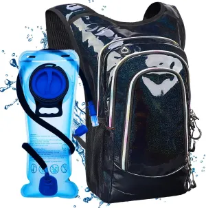 Hydration Pack, Hydration Backpack with 2L Hydration Bladder, Festival Essential Water Backpack, Lightweight Hydration Bag Hydropack Hydro for Running, Biking, Music Festival Gear, Rave