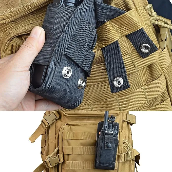 HYS Radio Holster MOLLE Pouch, Universal Walkie Talkie Holster Holder for Police Molle Vest, Walkie Talkies Nylon Holster