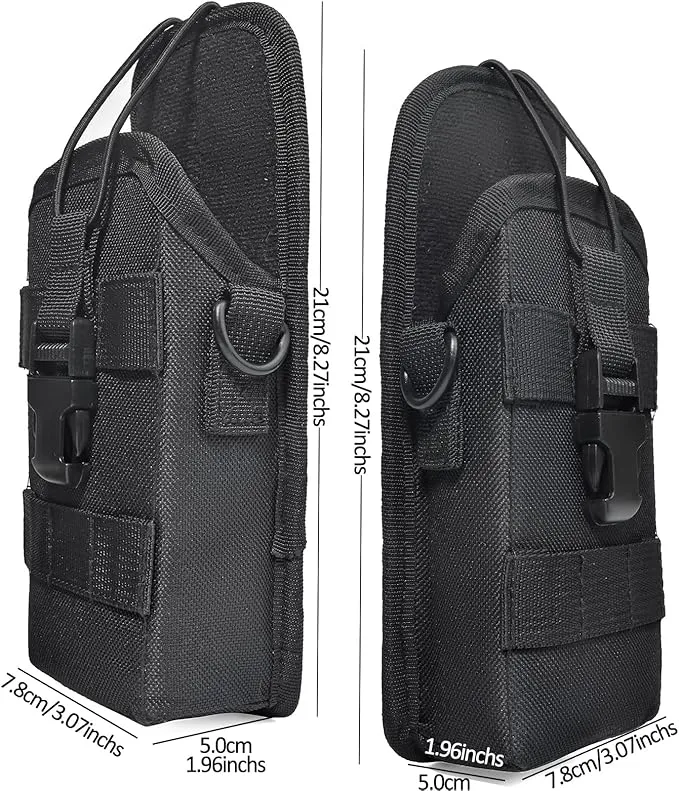 HYS Tactical Holster Nylon Molle Radio Pouch, Universal Walkie Talkie Holster Molle Holder, for Police Molle Vest, for Motorola Midland President Cobra Uniden Handheld CB Radio