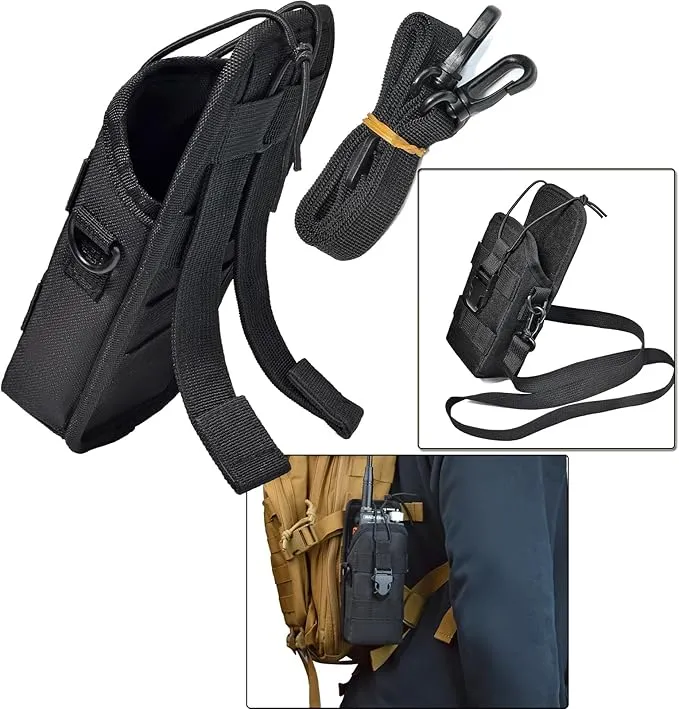 HYS Tactical Holster Nylon Molle Radio Pouch, Universal Walkie Talkie Holster Molle Holder, for Police Molle Vest, for Motorola Midland President Cobra Uniden Handheld CB Radio