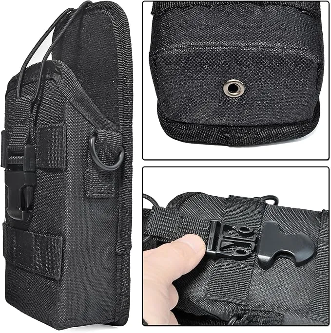 HYS Tactical Holster Nylon Molle Radio Pouch, Universal Walkie Talkie Holster Molle Holder, for Police Molle Vest, for Motorola Midland President Cobra Uniden Handheld CB Radio