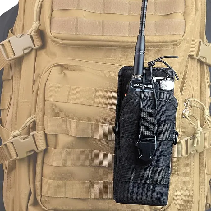 HYS Tactical Holster Nylon Molle Radio Pouch, Universal Walkie Talkie Holster Molle Holder, for Police Molle Vest, for Motorola Midland President Cobra Uniden Handheld CB Radio