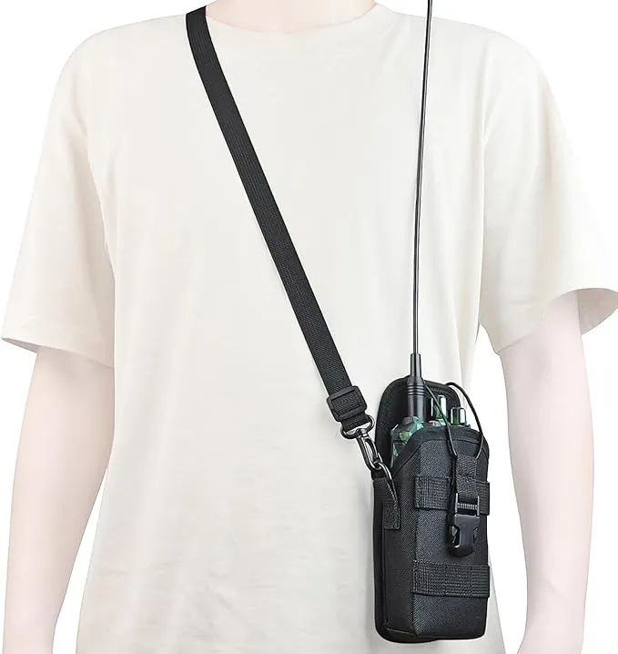 HYS Tactical Holster Nylon Molle Radio Pouch, Universal Walkie Talkie Holster Molle Holder, for Police Molle Vest, for Motorola Midland President Cobra Uniden Handheld CB Radio